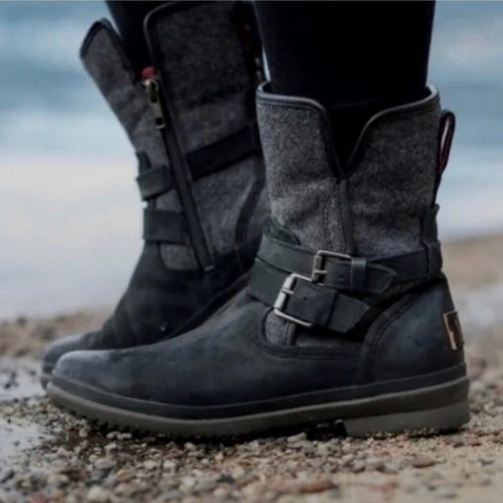 UGG Simmens Waterproof‎ Sherpa Lined Leather Moto Boots Women’s - Size 6